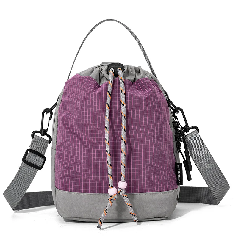 

3pcs Shoulder Bags Nylon Colorful Patchwork Printing Bucket Waterproof Protable Cross Crossbody Bag