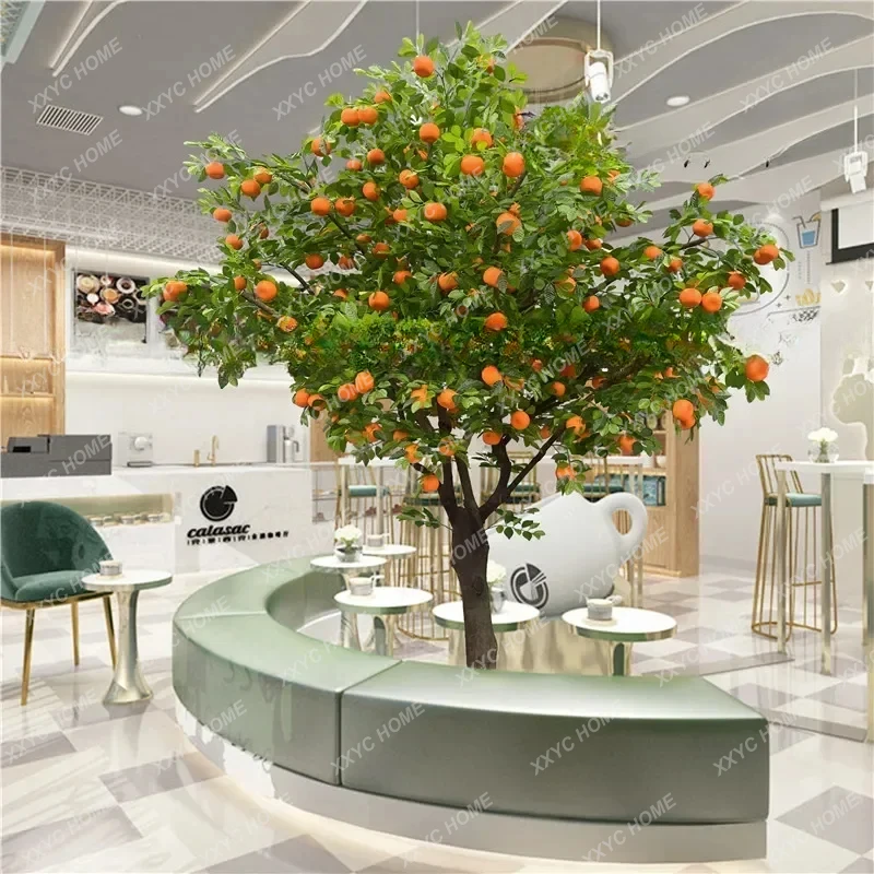 New year tree Artificial fruit hawthorn lemon apple cherry persimmon orange tree solid wood interior decoration fashion