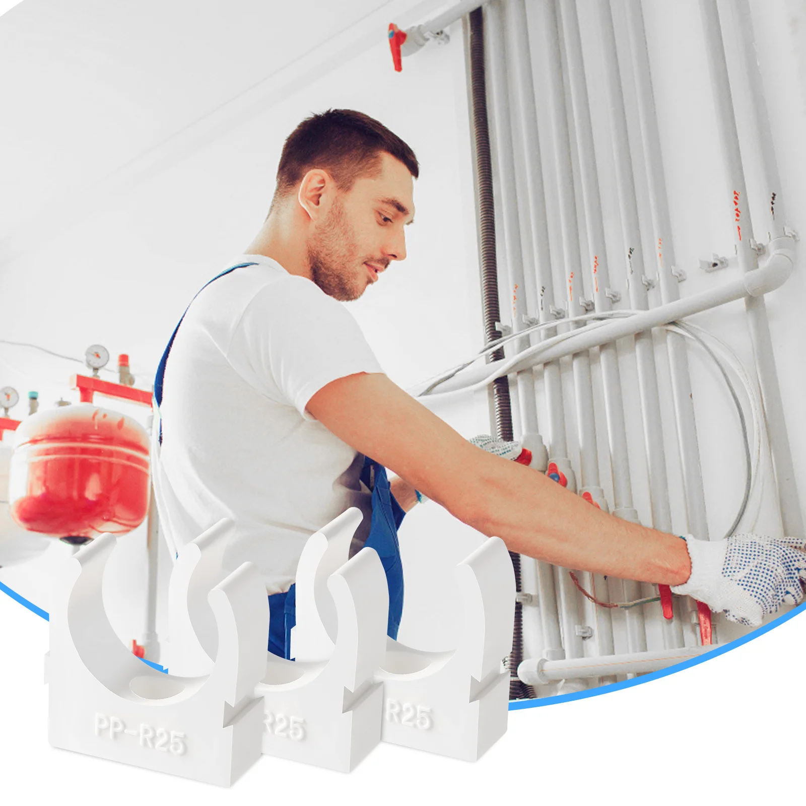 

50pcs U-Shaped Pipe Plastic Tube Clips for Hose Wire Support Durable Wall Floor Installation Garden Plumbing Fixing