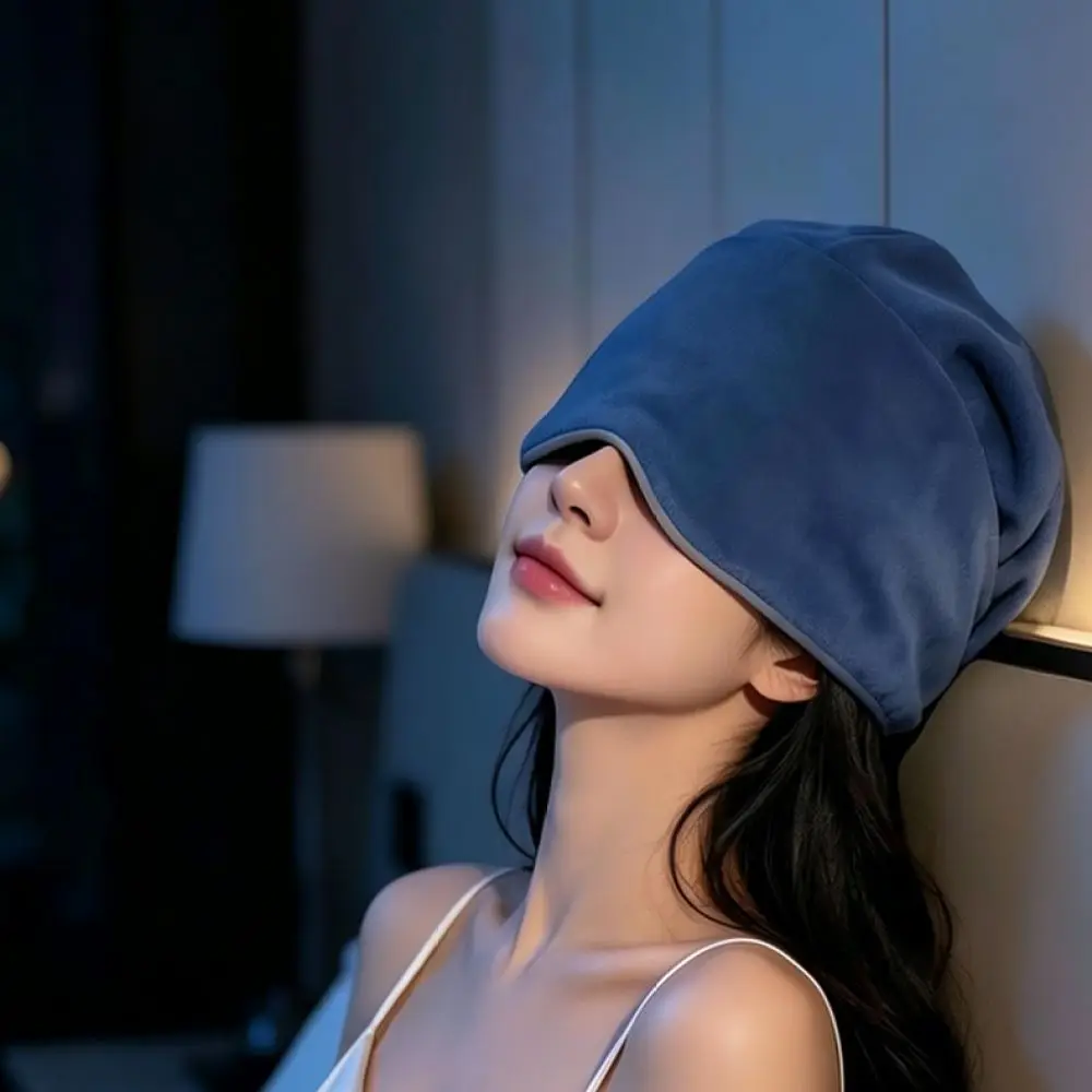 Weighted Sleeping Cap Soft Plush Eye Shade Head Protector For Travel Nap Home Rest Pressure Relief Unisex Design