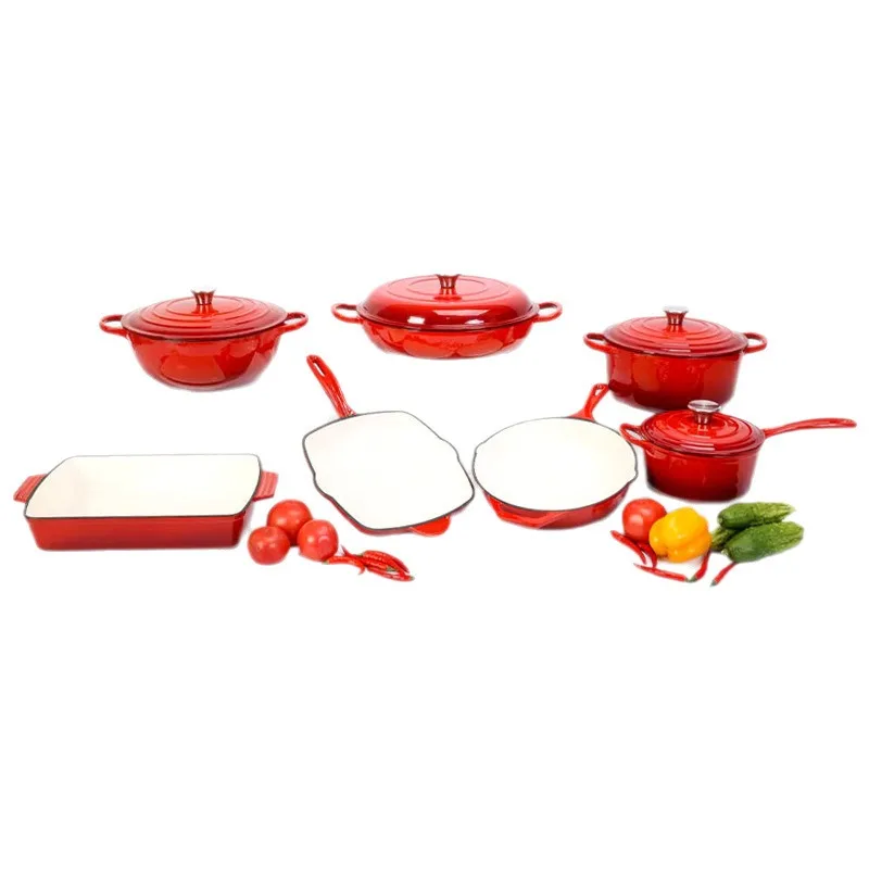 Enamel pot set, saucepan, enlarged seafood pot, milk pot.