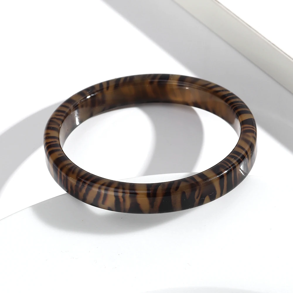 Vintage Leopard Runde Harz Armreif Armbänder für Frauen Acryl Geometrische Leopard Print Manschette Armreifen 2026 Mode Schmuck – Detail 12