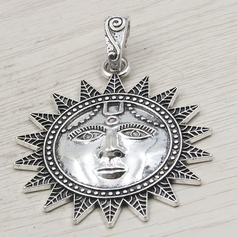 1PCS 54*70mm 2 Color Big Radiant Sun Charms Nature Pendants Handmade Decoration Vintage For DIY Jewelry Making Findings