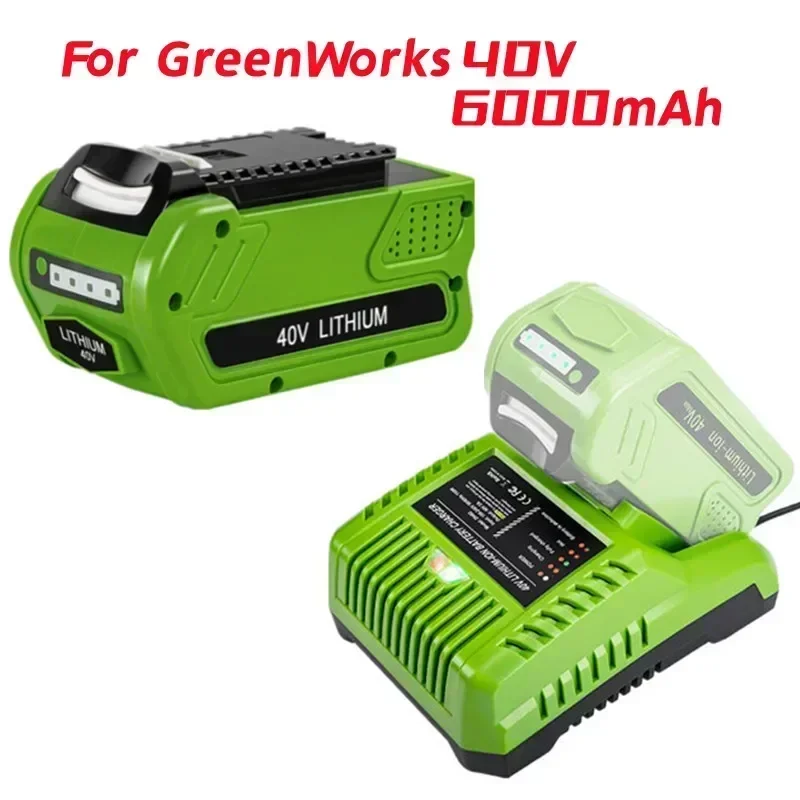 

6.0Ah 40V 29472 Lithium Battery Replacement for GreenWorks 40V G-MAX Li-ion Battery 29462 2901319 Power Tools 24282 24252 21332