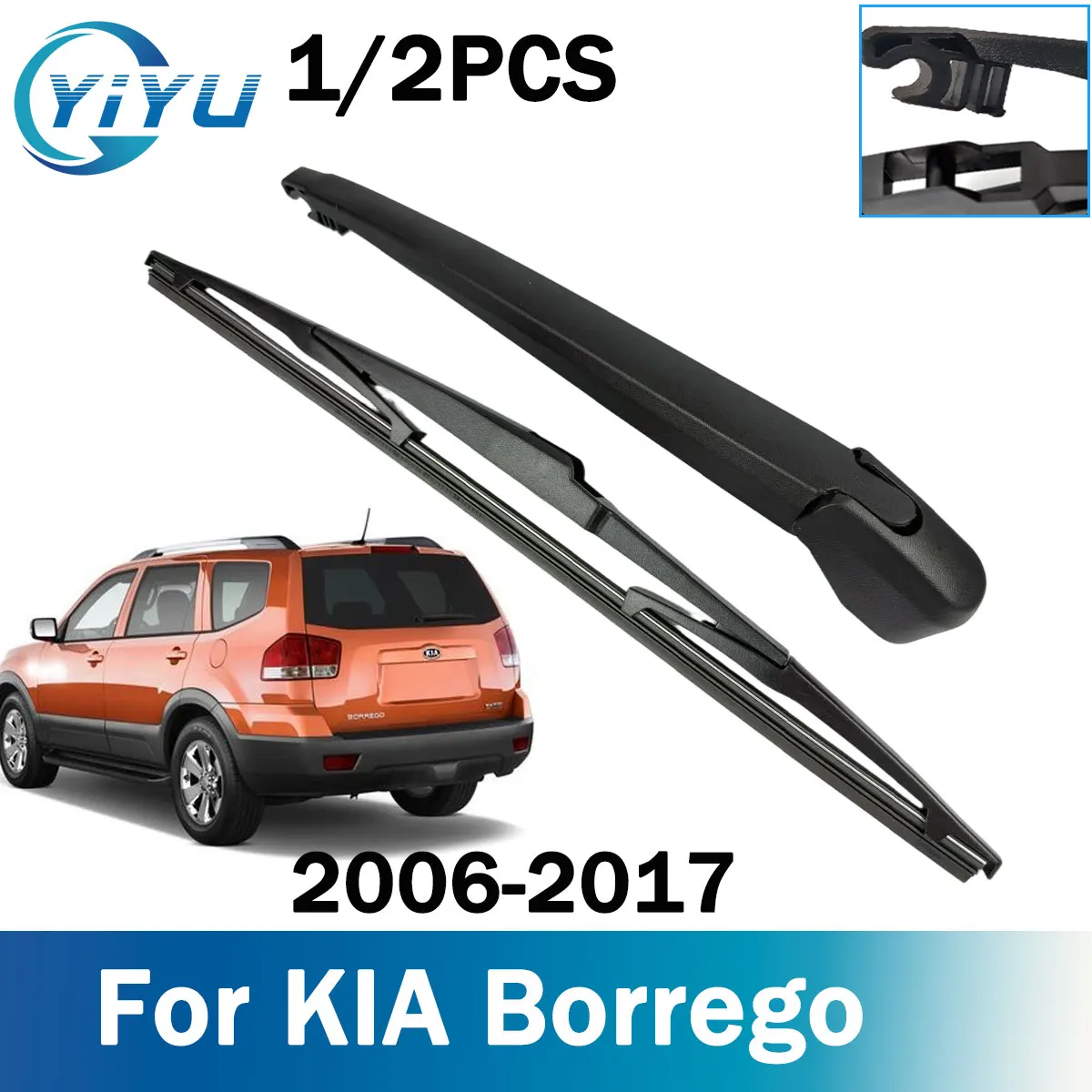 1/2 Stück Auto-Heckscheibenwischerarm und Wischerblatt für KIA Borrego 2006-2017, Auto-Wischerbürsten Zubehör