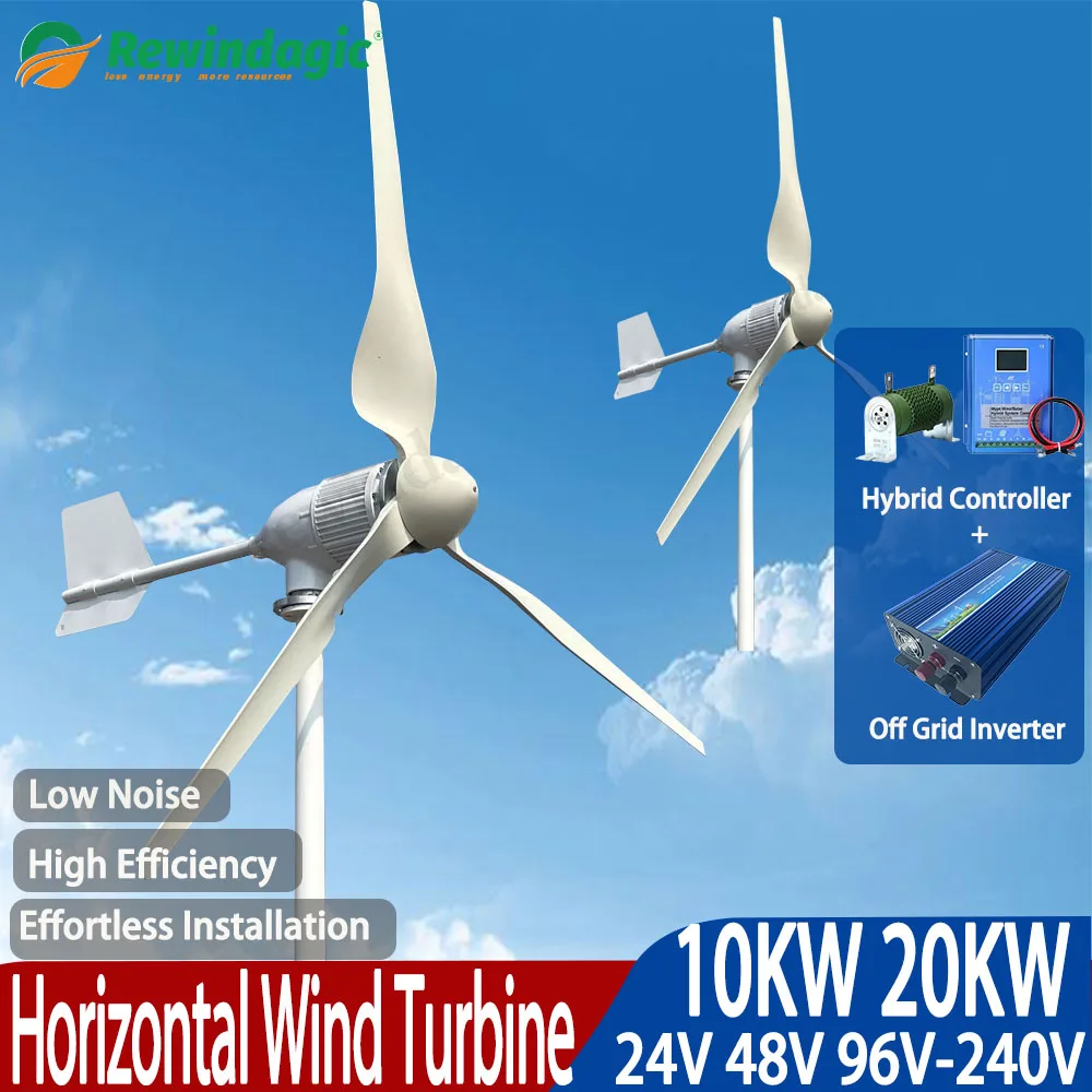 Free Energy Premium Material 10KW 20KW 24V 48V 96V  Permanent Magnet Wind Turbine Off Grid System  For Boat Garden Farm