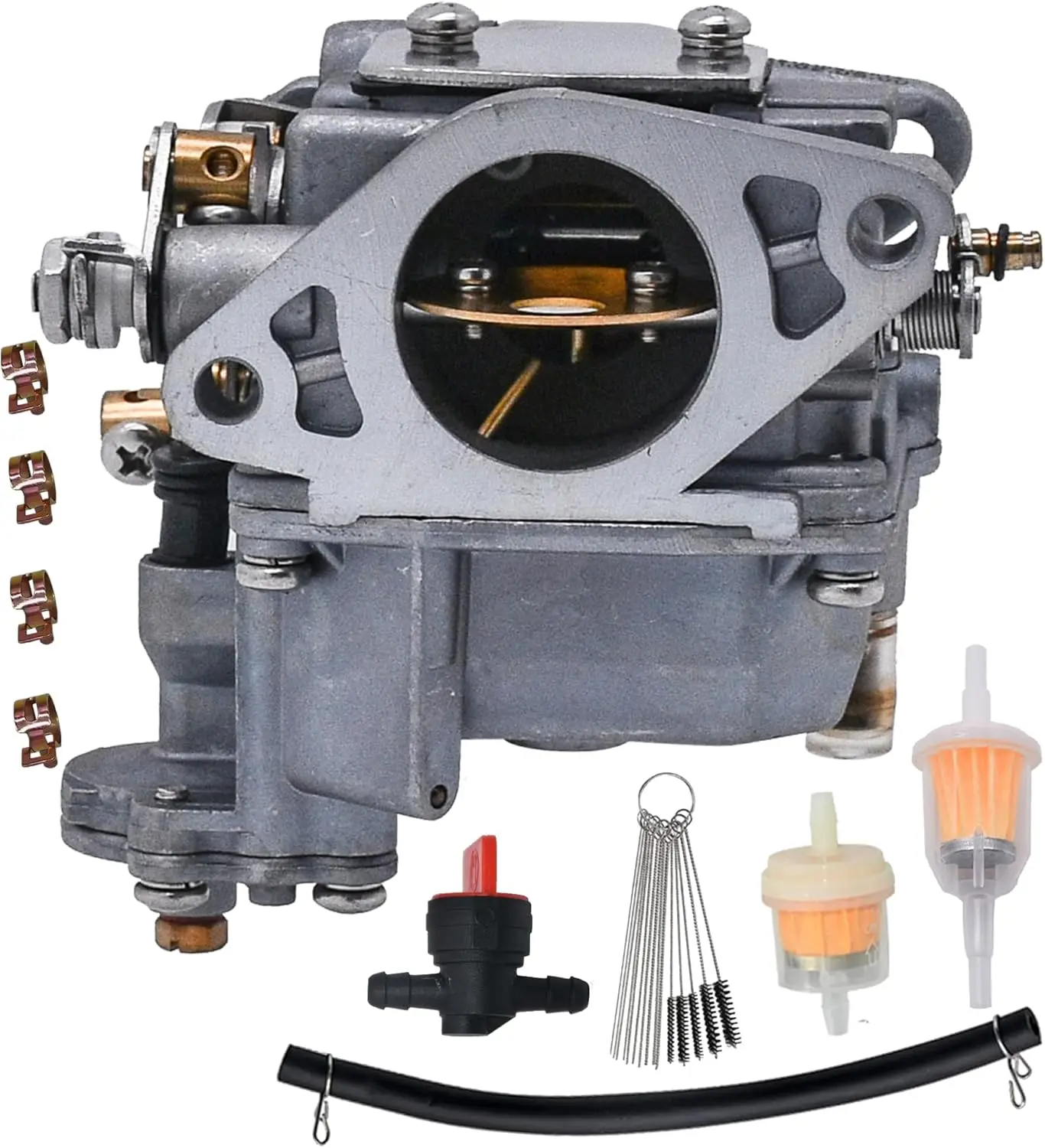 

66M-14301-11 Карбюратор подходит для 4-тактного подвесного двигателя Yamahe 15HP F15 66M-14301-00 6D4-14301-00 66M-14301-12 66M-14301-12-00