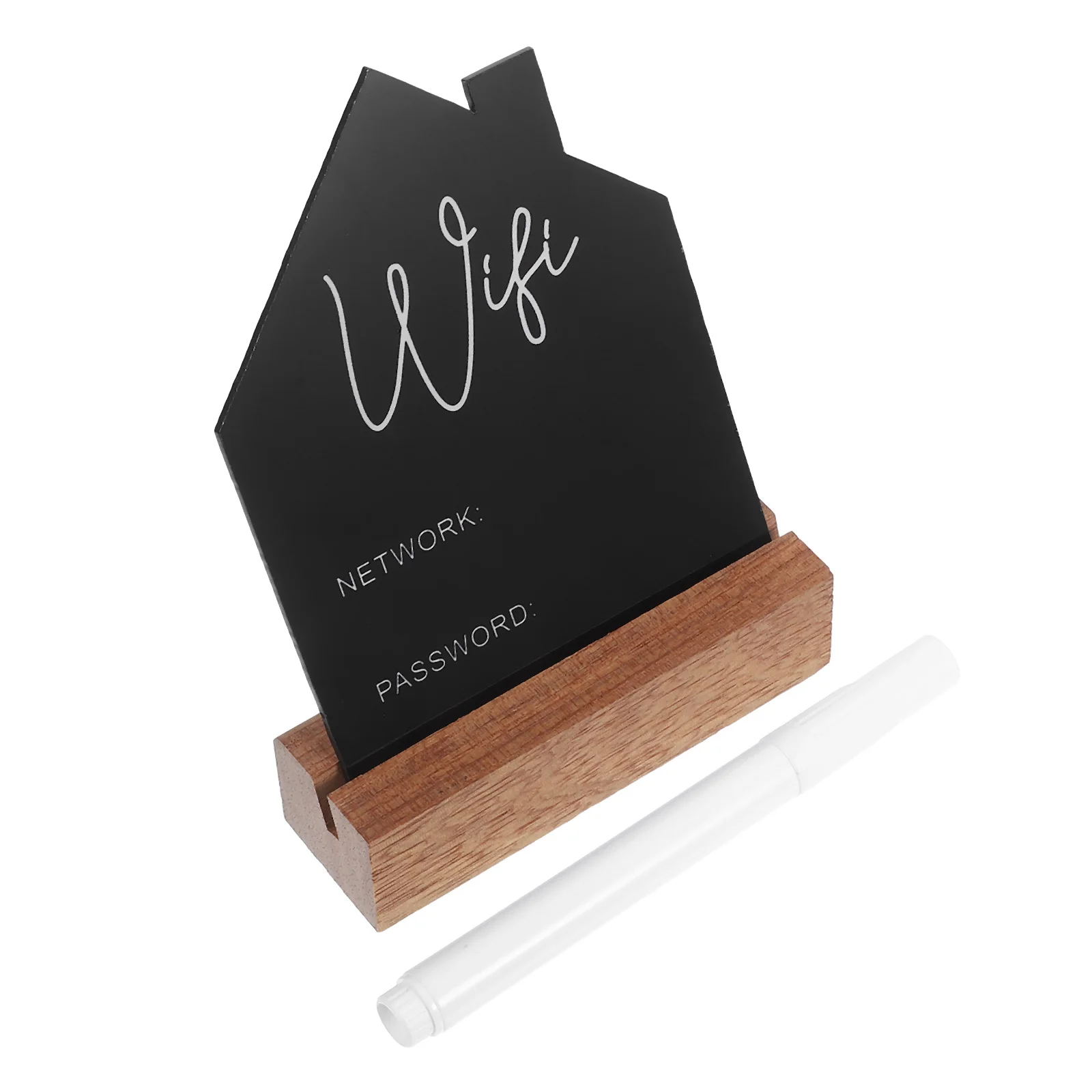 شكل واي فاي كلمة المرور تسجيل للكتابة قابل للمسح سبورة خشبية المنزل غرفة الضيوف عرض لوحة تسجيل واي فاي أنيقة #1