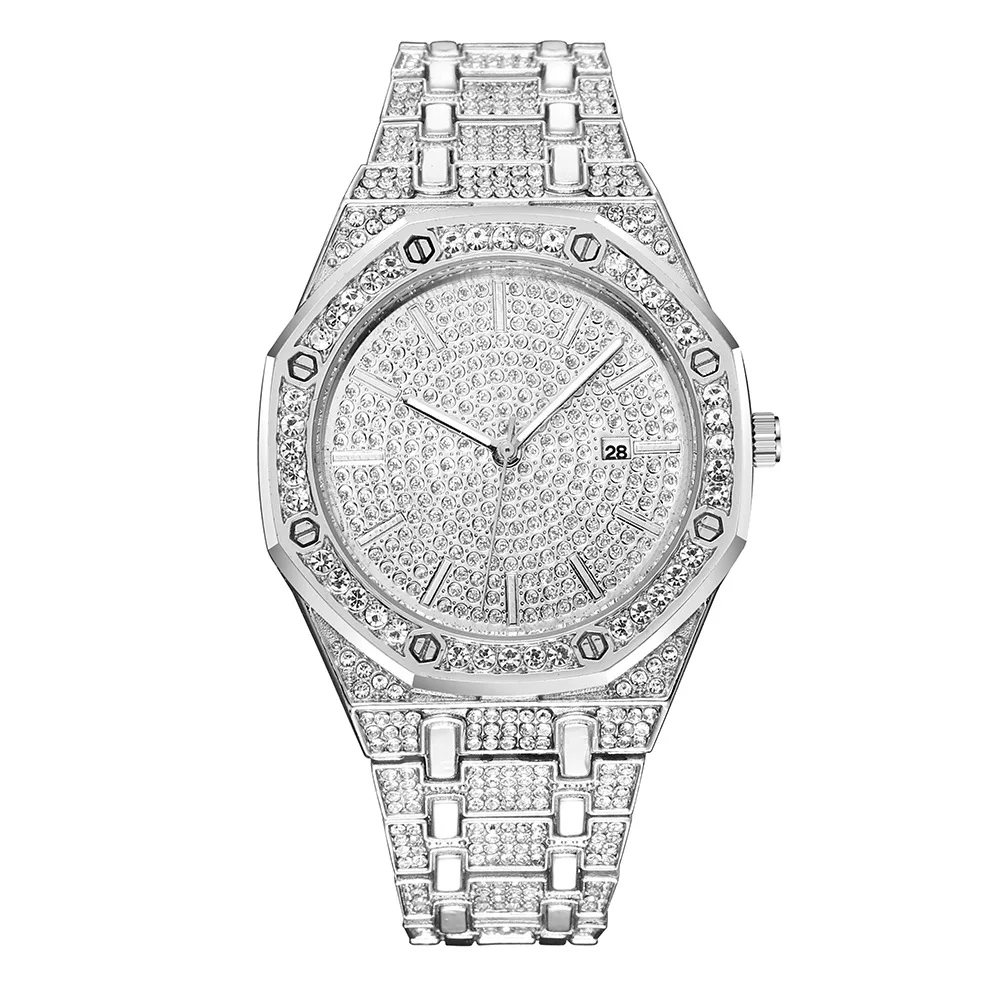 2026 Spring New Rhinestone Little Daisy Watch Alloy Steel Belt Calendar Gypsy Watch