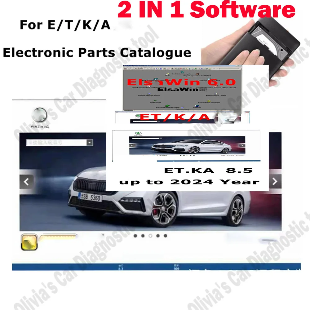 

New ELSAWIN 6.0 + Etka 8.5 obd2 scanner maintenance software group vehicle electronic parts catalog, suitable for Various models