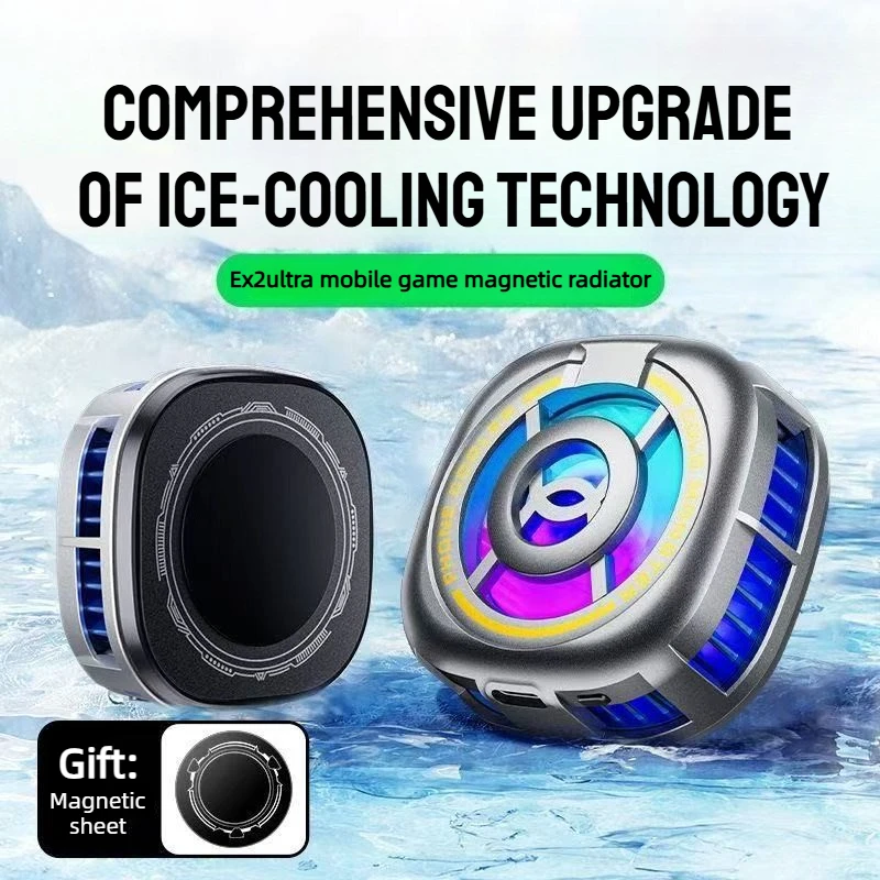 EX2 ULTRA High-power Mobile Phone Semiconductor Magnetic Cooling Fan Radiator Type-c System PUBG Game Cooler for IPhone Android