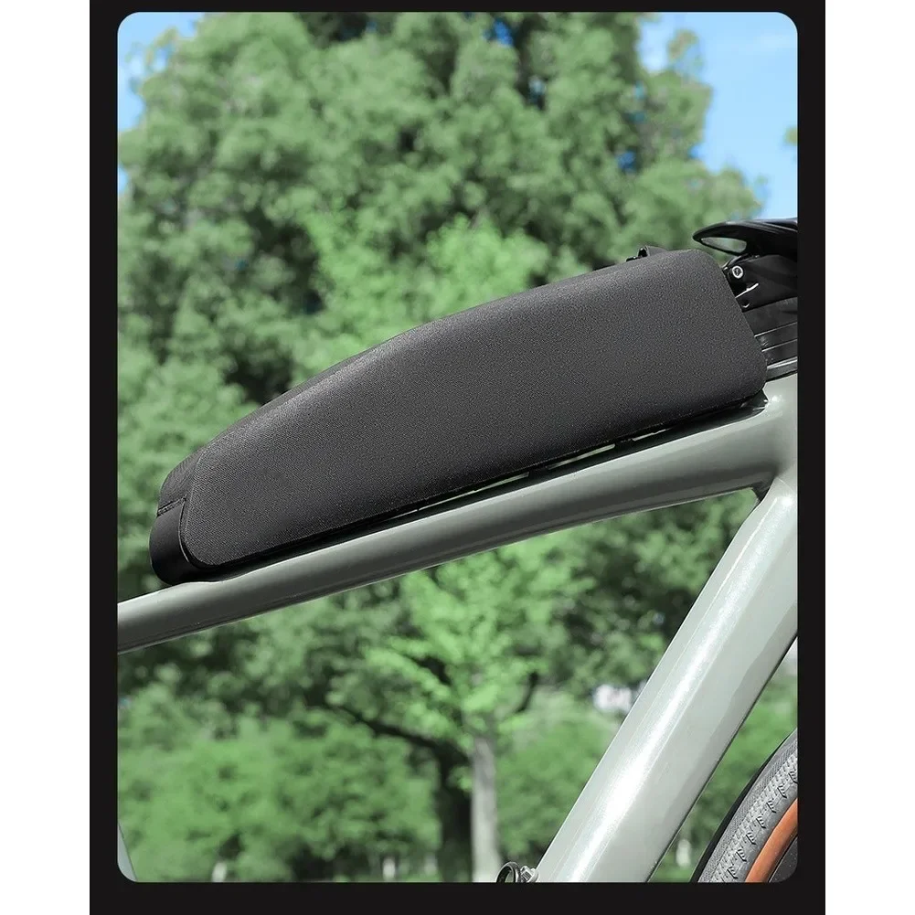 Cycling Top Tube Bag Bike Frame Storage Waterproof Bike Frame Storage Bicycle Bag Black Seamless Voltage Process