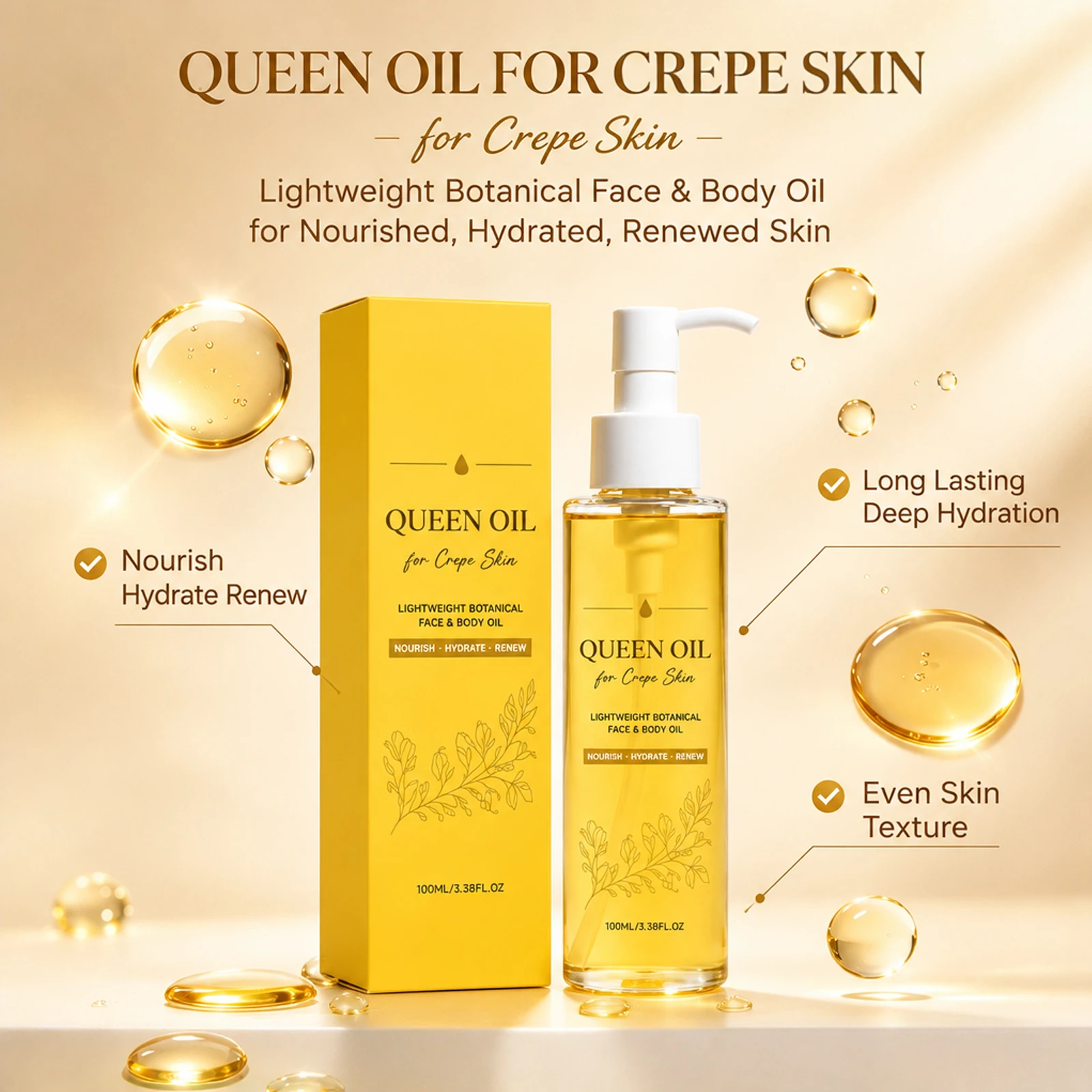 Lightweight Botanical Body Oil Hydrating Soothe Dry Rough Skin Enhance Elasticity Tighten Skin Nourishing Daily Skincare Oil