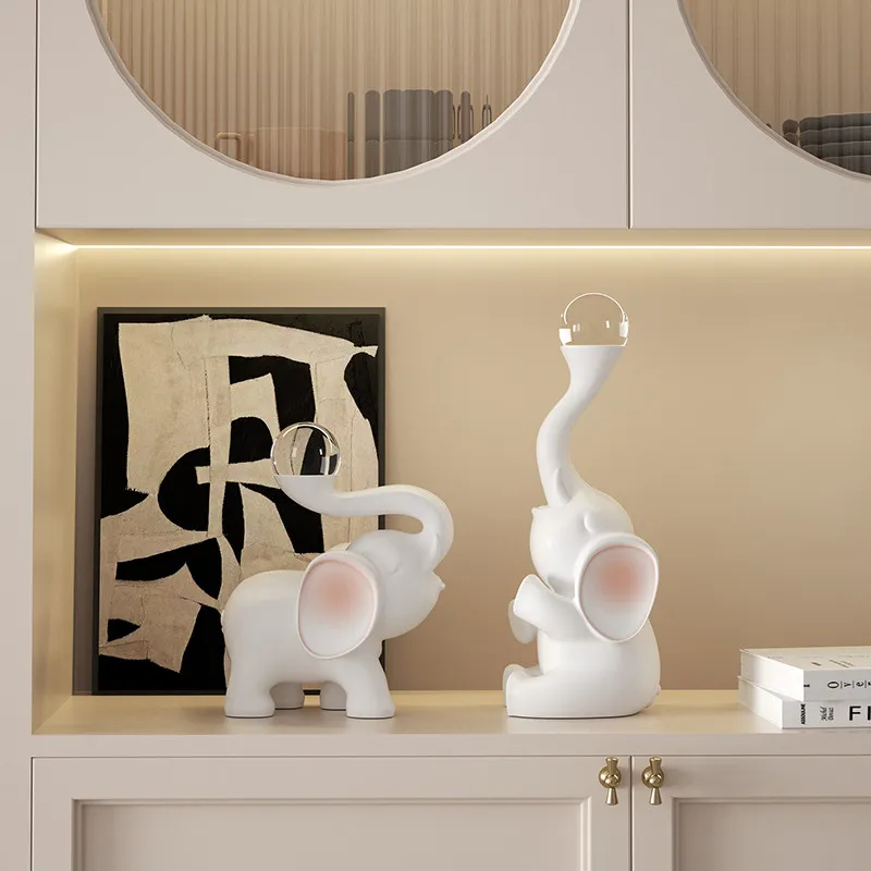 Crystal Ball Elephant Ornament Living Room Wealth Attraction Entrance TV Cabinet Wine Cabinet Office Art Advanced Decoration