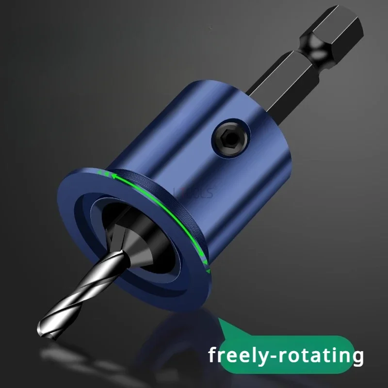 2.8-4.5mm Woodworking 2-in-1 HSS Router Bit Hexagonal Shank Carpentry Countersunk Drill Bit Limit Hole Opener Limit Sinking Bit