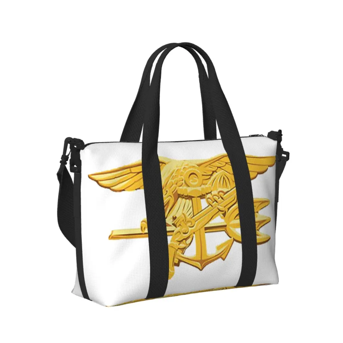 

Custom Navy Seals Badge Beach Travel Bag Large Capacity Tote Bags for Gym Sport Women Shopping Duffle Shoulder Bag