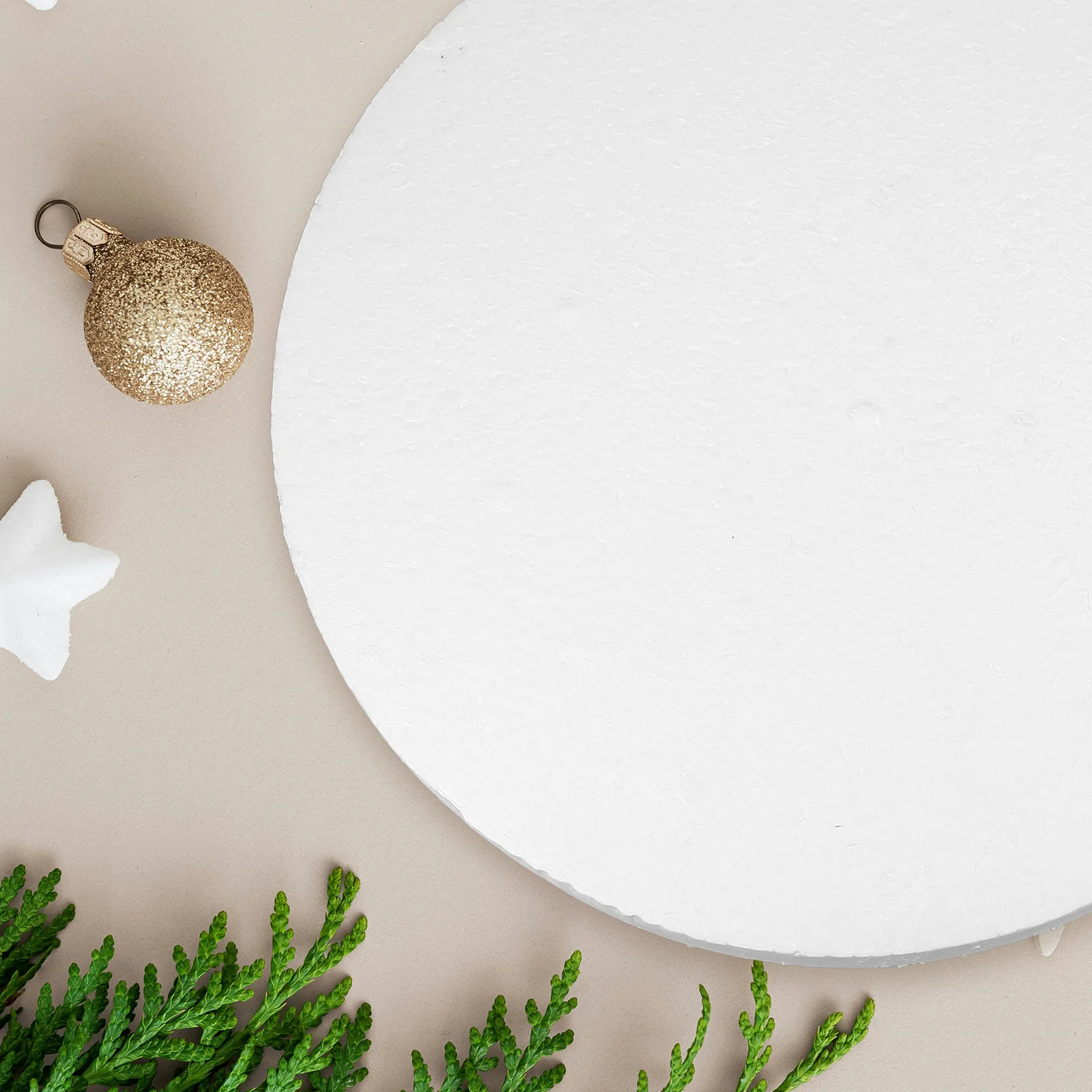 

1pcs Round Cake Disc Large Craft Circles Diy Christmas Party Decoration Candy Cane Floral Foam Blocks Handmade Supplies Baking