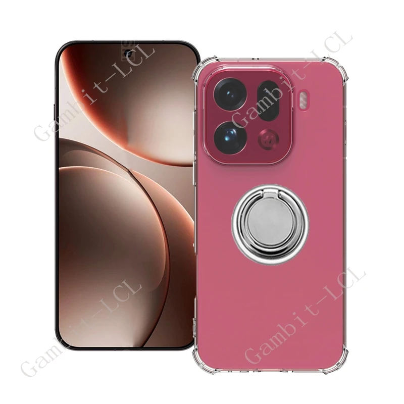 Para OPPO Find X9 Pro FindX9 X9Pro FindX9Pro PLG110 PLJ110 soporte de anillo trasero funda de teléfono Smartphone TPU cubierta suave