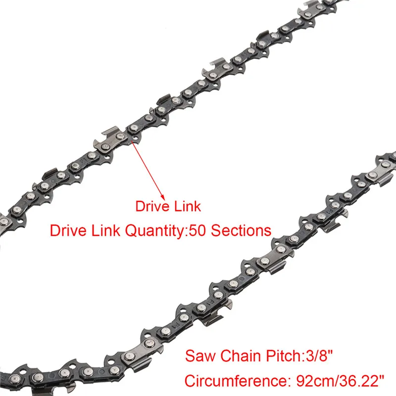 Barra guía de sierra de cadena de 14 pulgadas con cadenas de motosierra eléctrica Steele 14 "50 DL 3/8 LP para herramienta de jardín STIHL MS170 MS180 MS250