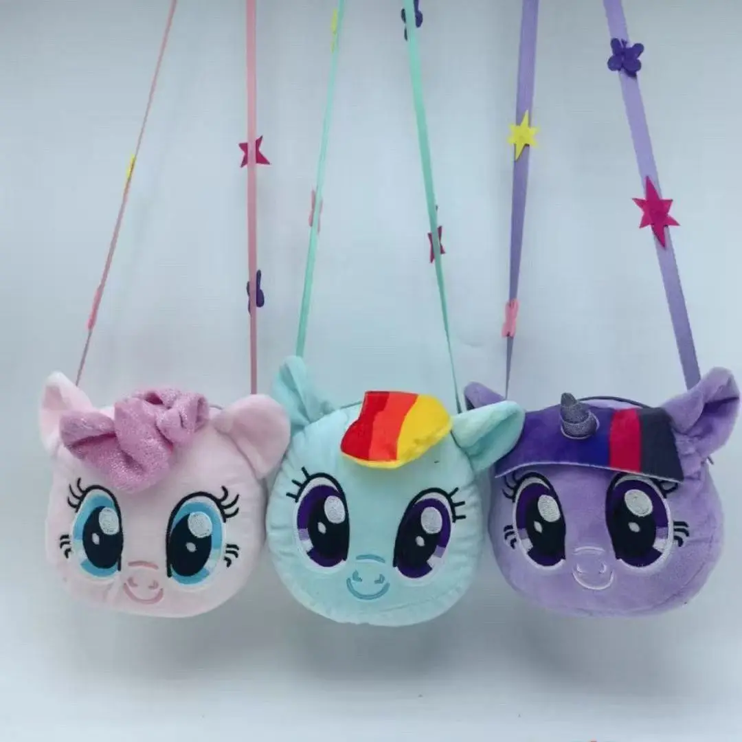 

Аниме Kawaii My Little Pony, сумка через плечо, мультяшная кавайная фигурка, чехол для макияжа для девочек, детская мода, плюшевый детский подарок, кошелек для монет