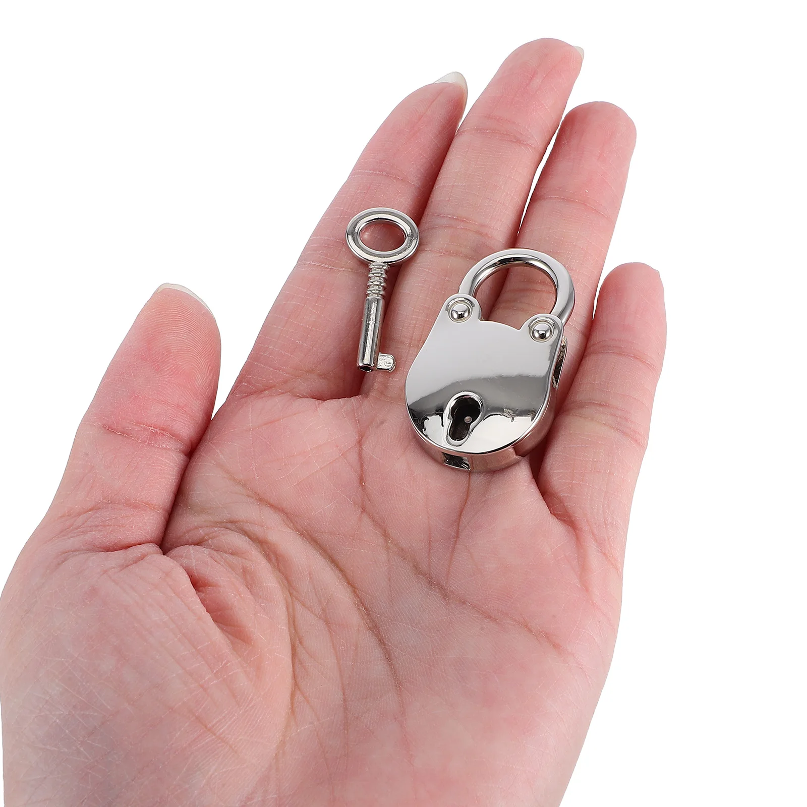 

2 Set Mini Vintage Padlock Storage Bear Shaped Diary Suitcase Key Silver Small