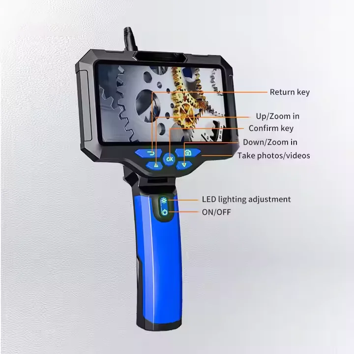 daBRK-M4T28 High Definition Three-Camera Industrial Endoscope for Automotive Repair & Pipeline Inspection with Large LCD Screen