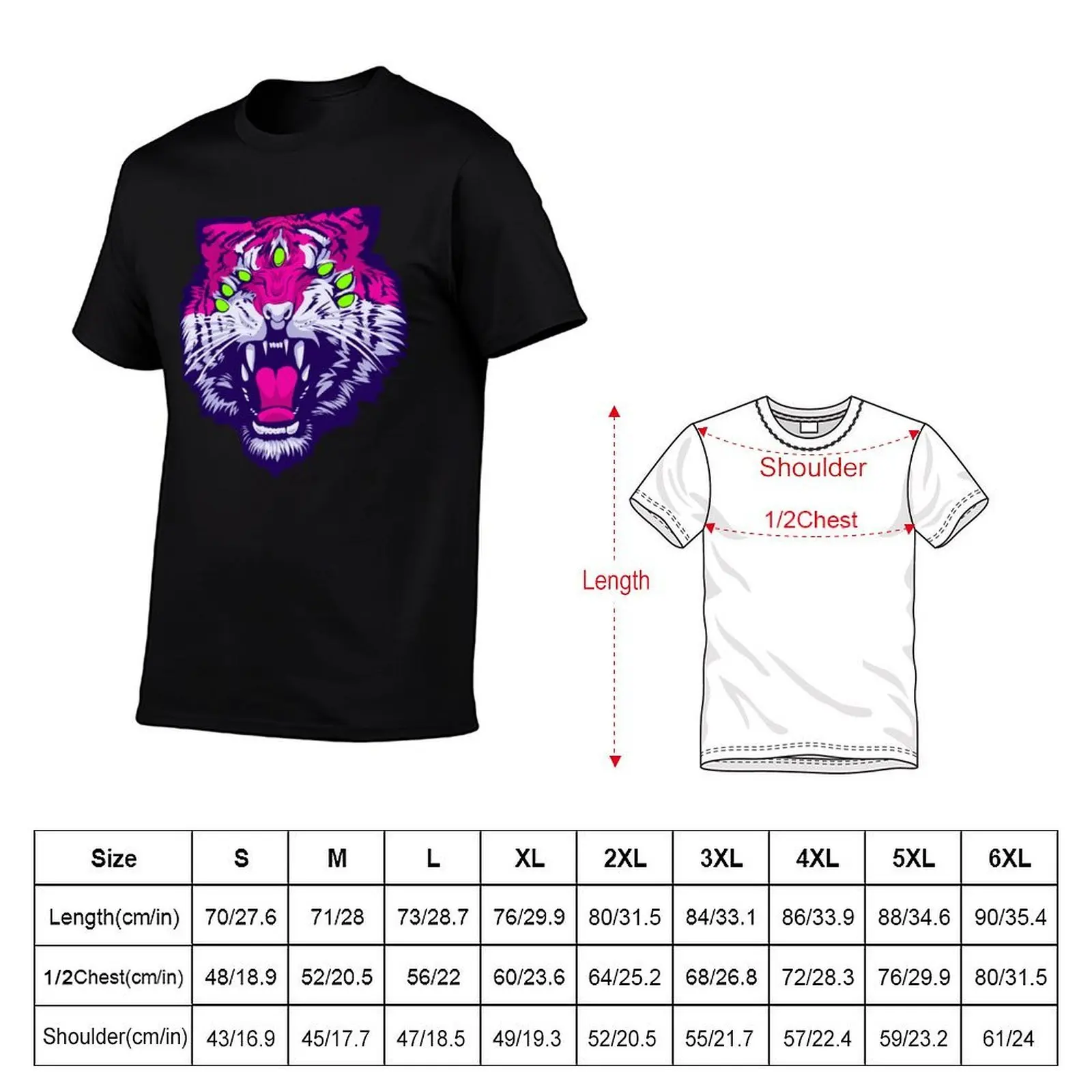 Seven-Eyed Tiger T-Shirt t shirts cotton 100% graphic t shirts for man man t shirts graphic T-shirt