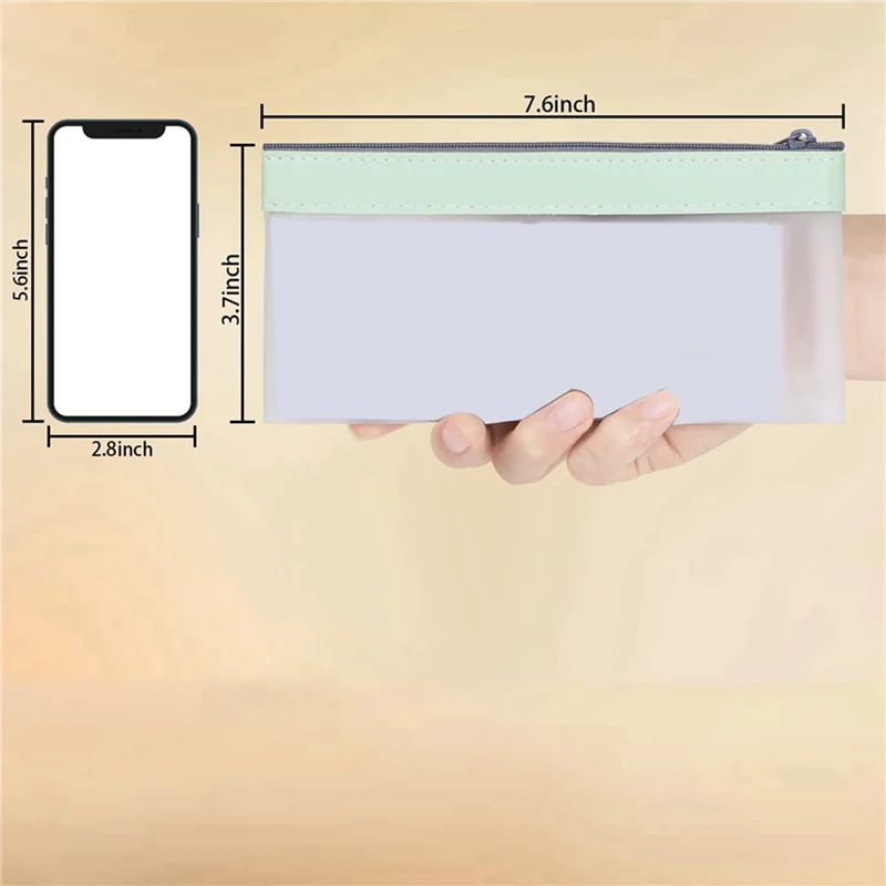 EDT-8 Buah Tas Uang dengan Ritsleting, Amplop Uang Tunai, Kantong Uang, Tas Deposit Bank Bening, Tas Bank, Tas Uang Tunai, Tas Koin