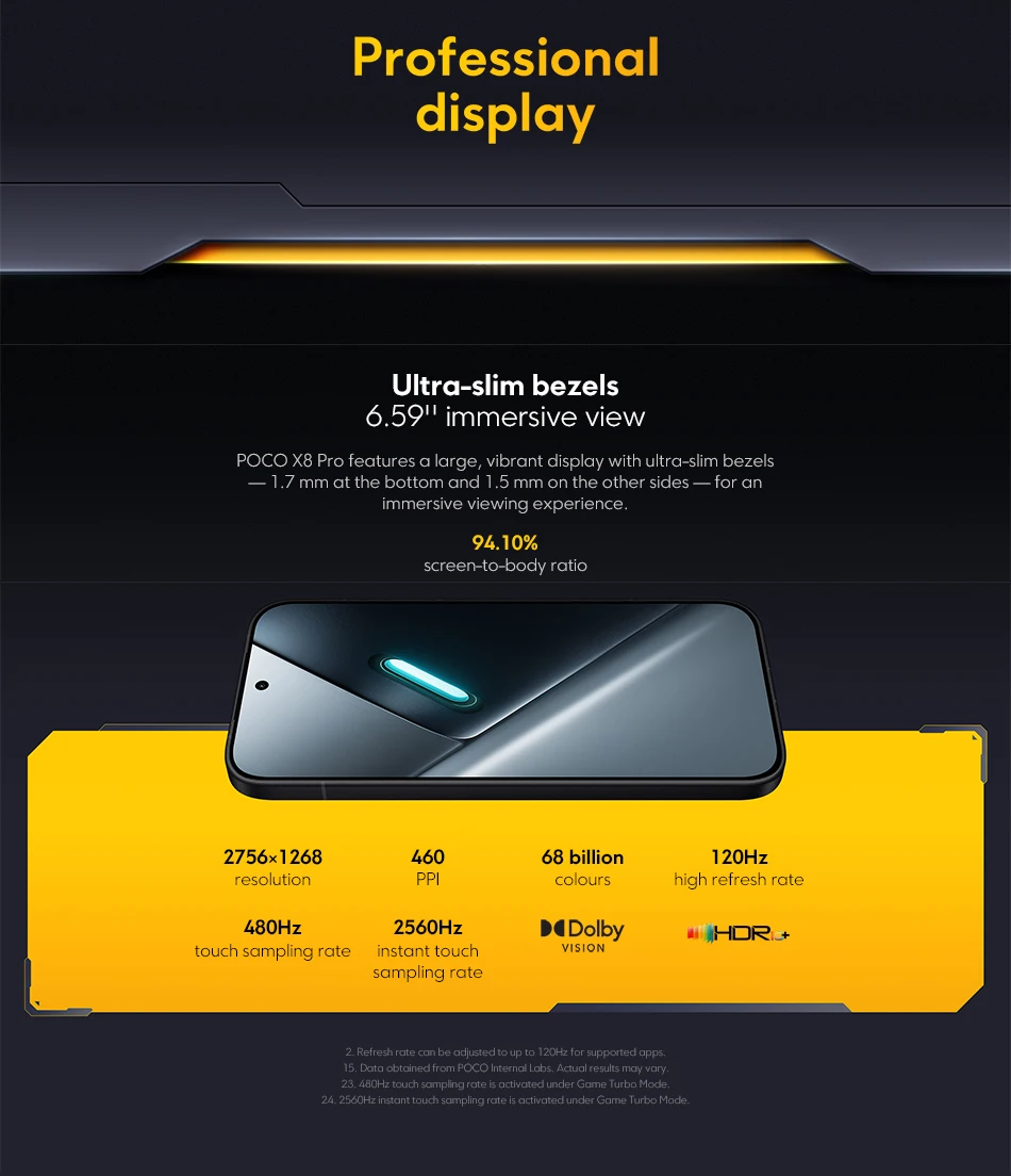 Xiaomi POCO X8 Pro 5G Smartphone, Dimensity processor, Ultra-Ultra, AMOLED screen, "K 120Hz Ultra bright, Battery 6500 mAh, NFC, Authentic & Brand New