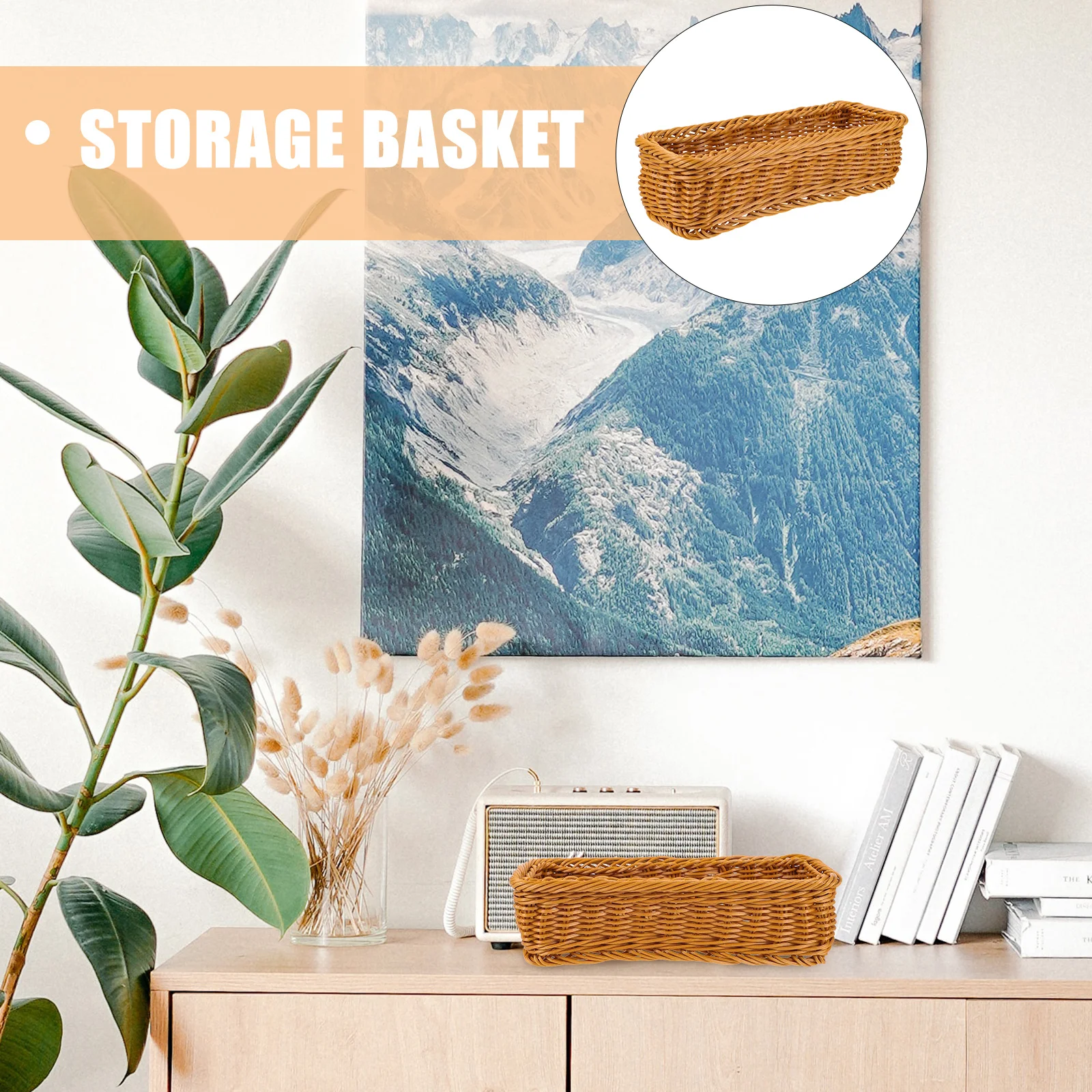 

Seasoning Jars Storage Box Plastic Multi-Function Desktop Organizer for Balcony Snack Fruit Storage Decorative Table