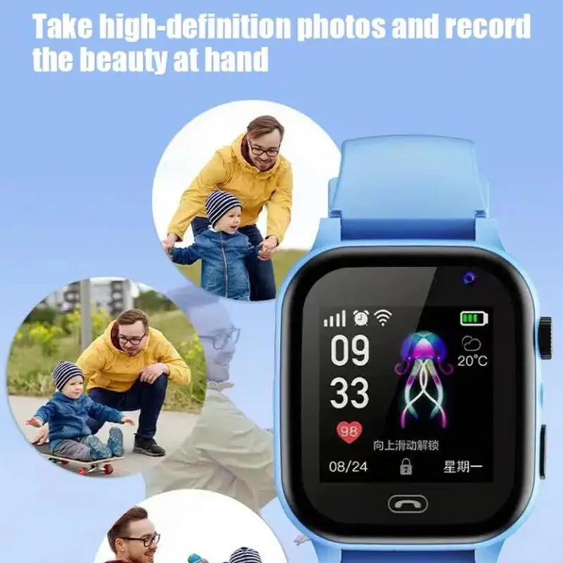 Kid Smart Watch 2024 New S im Card Smartwatch For Children Sos Call Phone Camera Voice Chat Photo Boy Girl Christmas Gift