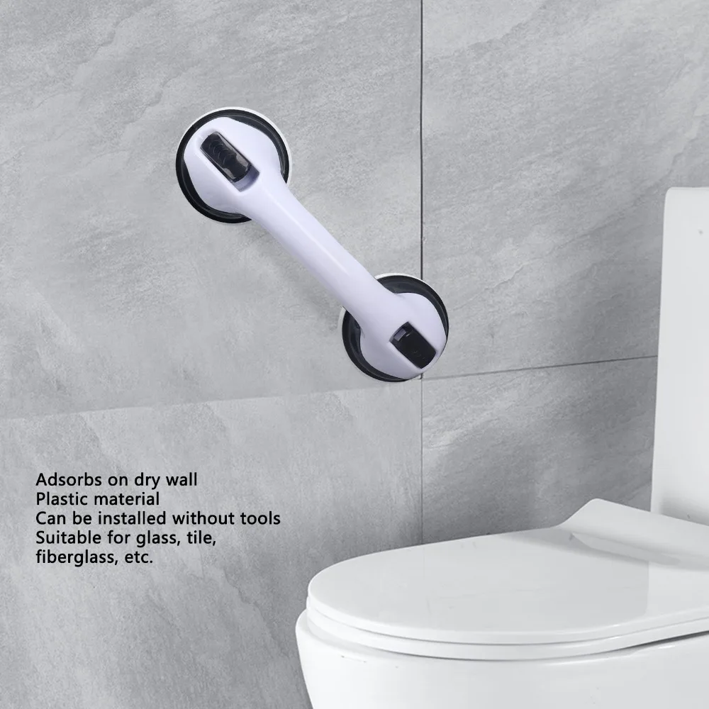 

2pcs 2 Pack Curved Shower Handle Double Lock Security Shower Grab Bar Shower Support Bar Seniors