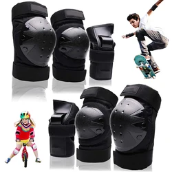 6Pcs Kids Adults Knee Pads Elbow Pads Wrist Guards Sports Protective Gear for Skateboarding Roller Skating Cycling BMX Bicycle