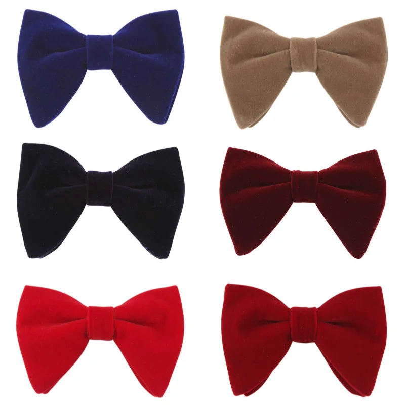 Bowknot Butterfly Mens Bowtie Bow Tie Velvet Cravat Adult Accessories Lovely Wedding Adjustable Clip-on New MW40