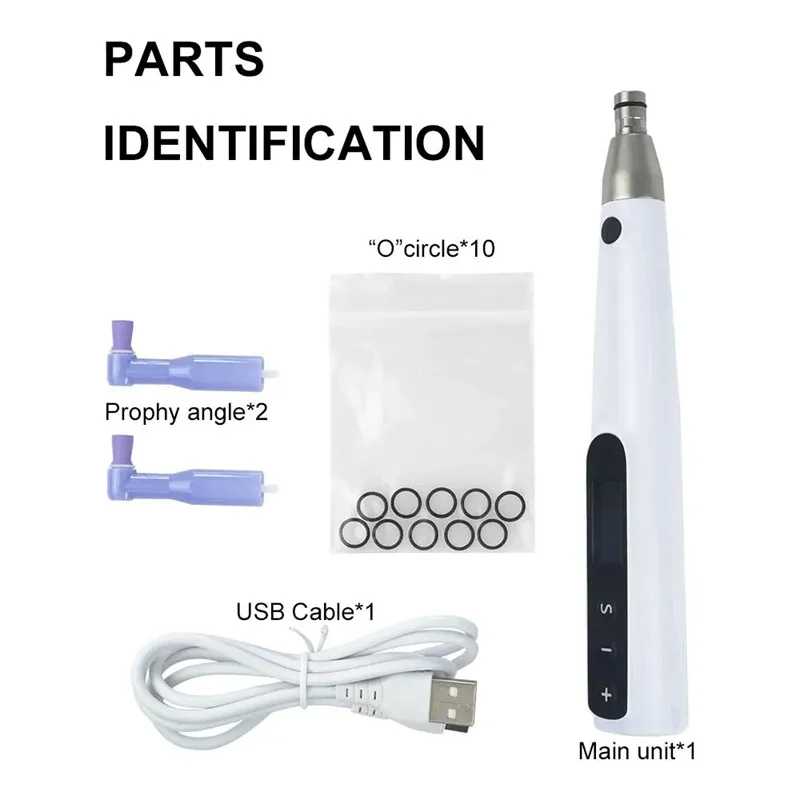 Dental Electric Polishing Motor Handpiece Wireless Polishing Motor with Prophy Angles Machine 3000rpm Rechargeable Dental Tools