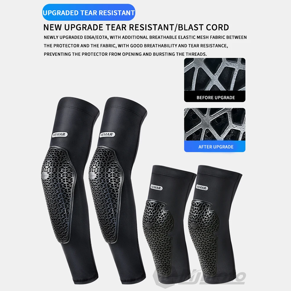 VEMAR Ginocchiere per moto anticaduta refrigerate Ginocchiere per motocross ad alta elasticità DH ATV MTB Ciclismo Manicotti per moto Ginocchiere