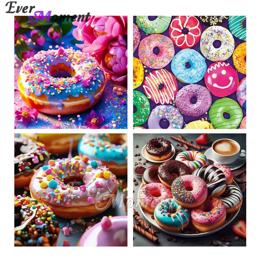 

Ever Moment DIY Diamond Mosaic Delicious and Appetizing Donuts Square Diamond Painting Landscape Handmade Hobby ASF2894