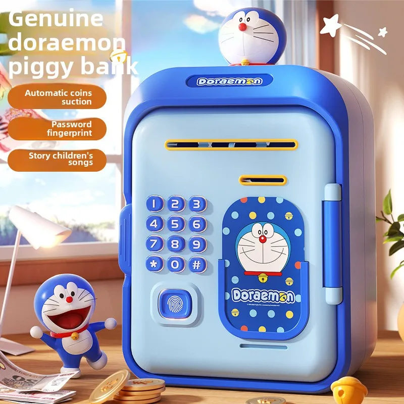 Doraemon Cartoon Electronic Bank Cash Box Anime Automatic Rechargeable Safe Password Saving Money Box Children Birthday Gifts