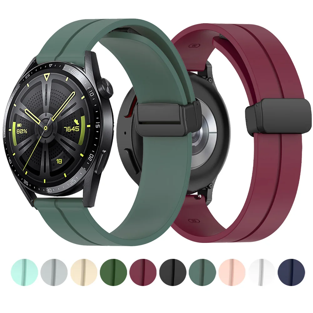 Magnetic Buckle Strap For HUAWEI WATCH GT 3/2 Pro 46mm 42mm Silicone Band For HONOR GS Pro/Magic Watch 2 20mm 22mm Belt Bracelet