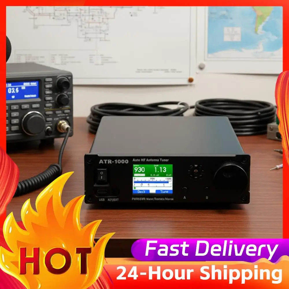 ل YAESU ICOM AMNVOLT ATR1000 1000 واط 1.8-30 ميجا هرتز موالف هوائي أوتوماتيكي 1.8In TFT شاشة كامل Waveband راديو استقبال خفيفة الوزن