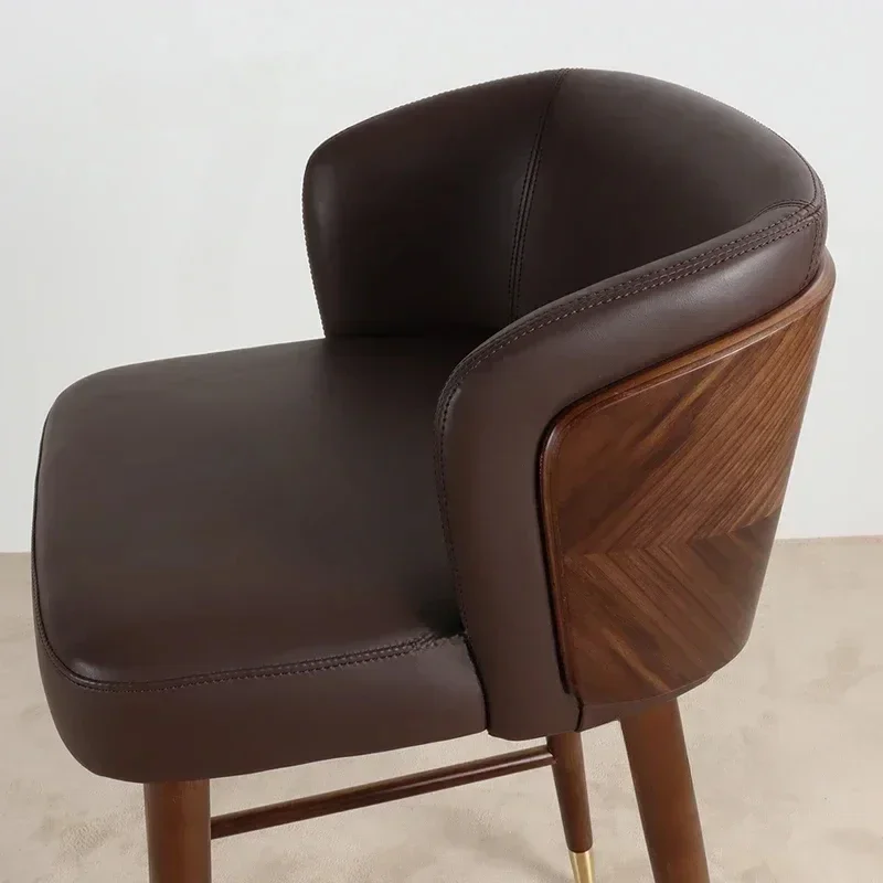 Factory Direct 2026 Long - lasting Nordic Minimalist Bar Stools Home Bar Chairs Light Luxury Designer Small Apartment Backrest H