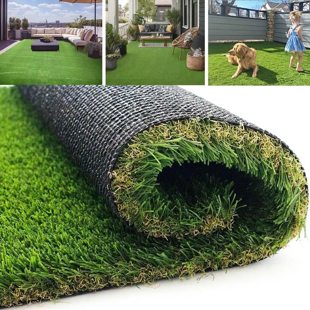 

1.77 Premium 4-Tone Artificial Grass with Drainage, Custom-Sized for Patio, Backyard, and Outdoor Spaces