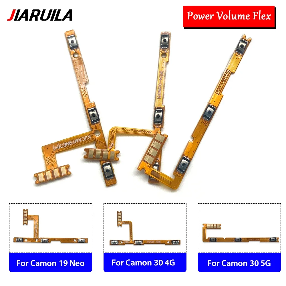 Power On Off Volume Side Button Key Flex Cable For Tecno Camon 15 16 17 18 19 20 30 Pro Air Neo 4G 5G