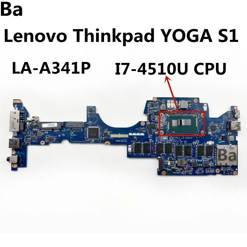 For Lenovo Thinkpad YOGA S1 Notebook Mainboard LA-A341P with CPU I7-4510U 8G Laptop Motherboard