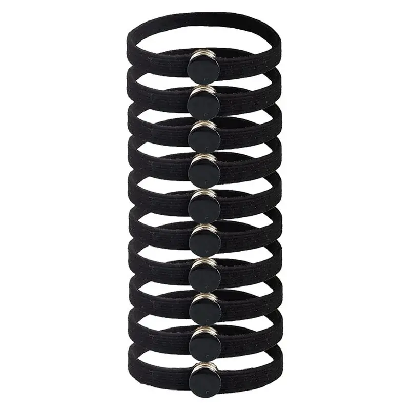 

A18P-10PCS Elasticity Snap Hair Ties For Thick Hair Natural Curly Hair And Braid Connectable Hair Rope,Adjustsble Hairband
