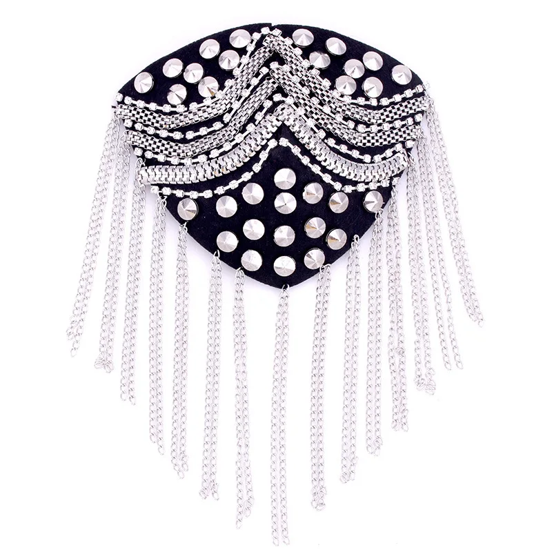 2 Color Handmade Epaulette Jewelery Metal Tassel Shoulder Brooch Epaulet  Epaulettes Spikes Escapulario Blazer Accessories Pin