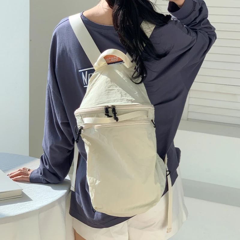 Zaino Casual in Nylon 2023 Summer Commuter Art stile semplice studente leggero e durevole Mochila Leisure Travel Trendy All-match