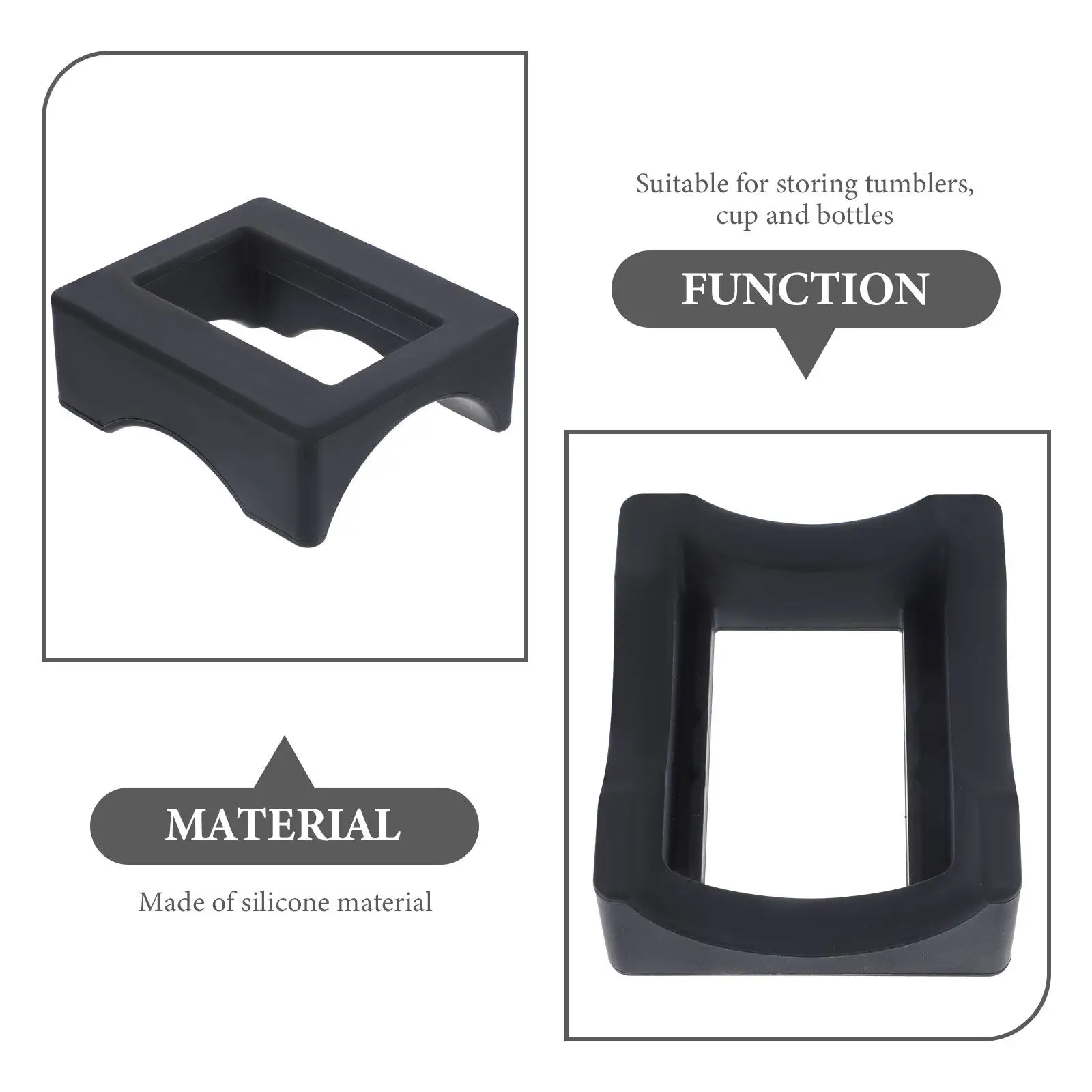 High Quality Silicone Cup Cradle Tumbler Stand for Mugs Glassware Bottles Anti-Skidding Smooth Texture Built-in Slot Small