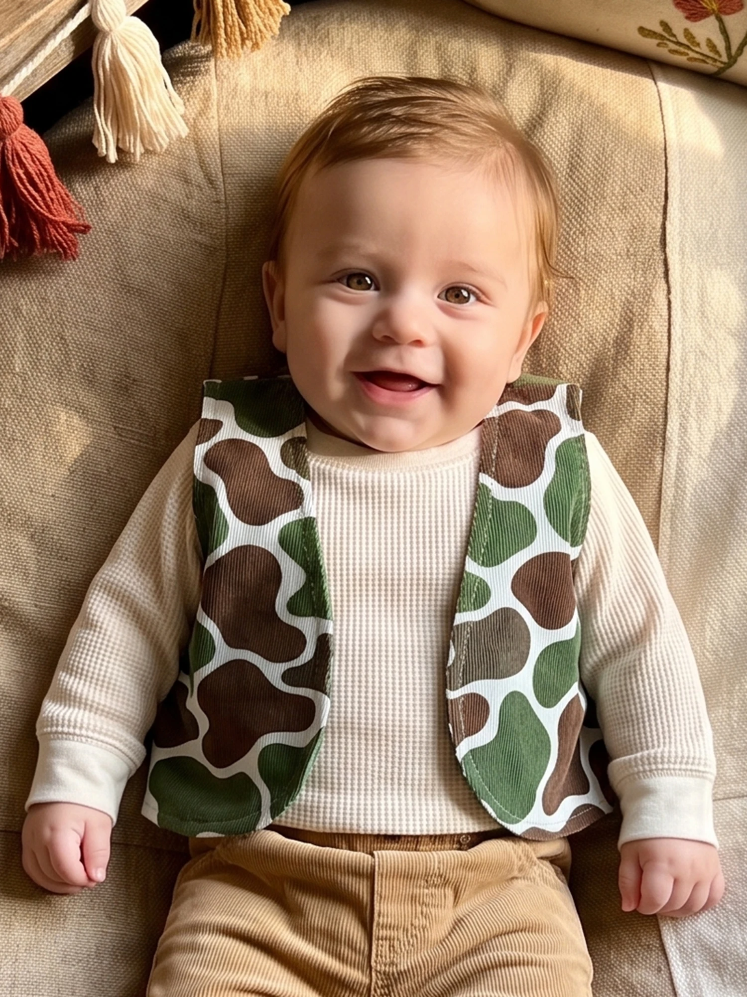 Sleeveless Camouflage V Neck Baby-Fall Vest Camouflage Print Vest Camouflage Vest Premium Sleeveless Camouflage
