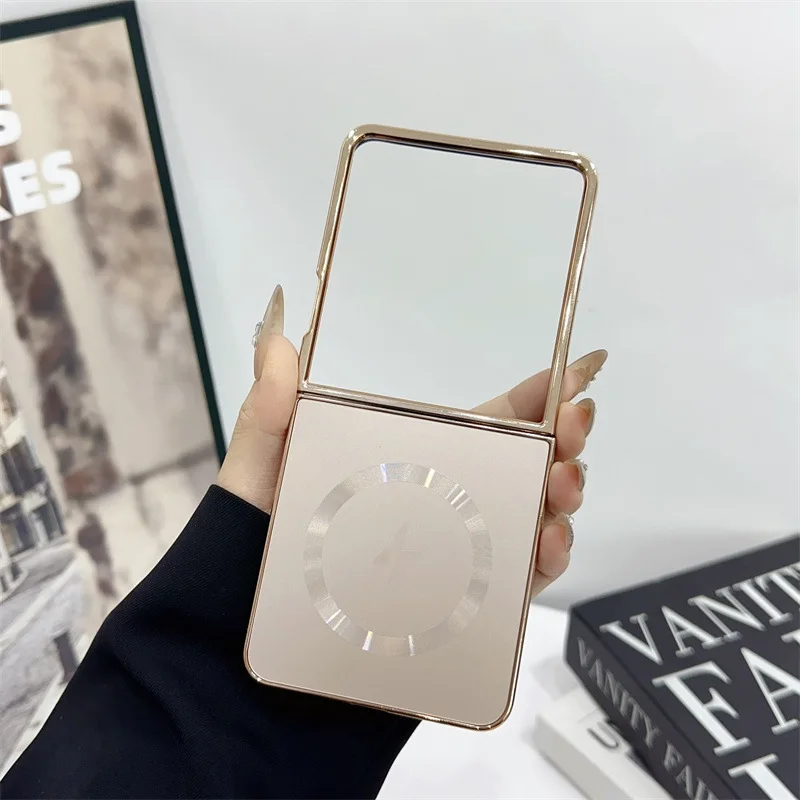 Electroplate Matte for Magsafe Magnetic Phone Case for Samsung Galaxy Z Flip 7 6 5 4 Flip7 FE Wireless Charging Protective Cover